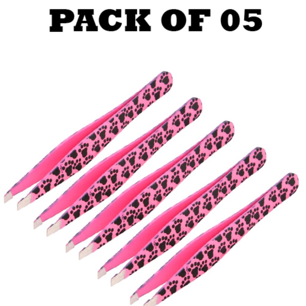 Forgica Professional Stainless Steel Paper Coated Tweezers Pack of 05